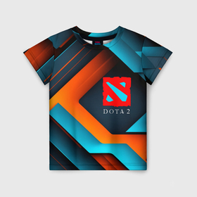 Детская футболка 3D с принтом Dota 2 абстракция из линий в городе Новоалтайск, 100% гипоаллергенный полиэфир | прямой крой, круглый вырез горловины, длина до линии бедер, чуть спущенное плечо, ткань немного тянется | 
