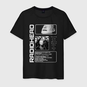 Мужская футболка хлопок с принтом Radiohead are an english rock в городе Новоалтайск, 100% хлопок | прямой крой, круглый вырез горловины, длина до линии бедер, слегка спущенное плечо. | 