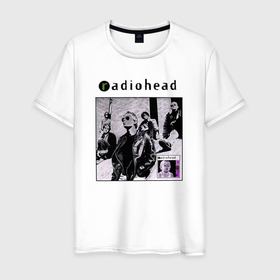 Мужская футболка хлопок с принтом Radiohead rock band в городе Новоалтайск, 100% хлопок | прямой крой, круглый вырез горловины, длина до линии бедер, слегка спущенное плечо. | 