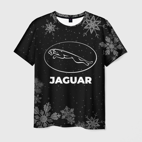 Мужская футболка 3D с принтом Снежный Jaguar в Петрозаводске, 100% полиэфир | прямой крой, круглый вырез горловины, длина до линии бедер | Тематика изображения на принте: 