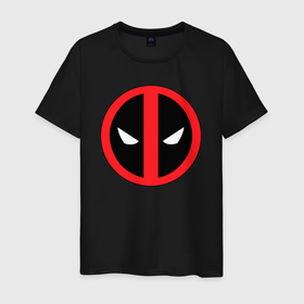 Мужская футболка хлопок с принтом Deadpool logo в Кировске, 100% хлопок | прямой крой, круглый вырез горловины, длина до линии бедер, слегка спущенное плечо. | 