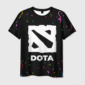 Мужская футболка 3D с принтом Dota конфети в Кировске, 100% полиэфир | прямой крой, круглый вырез горловины, длина до линии бедер | Тематика изображения на принте: 