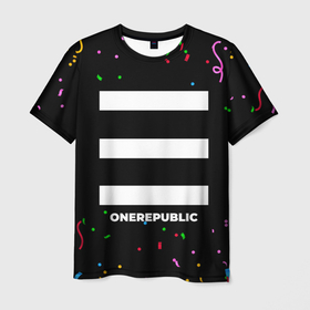Мужская футболка 3D с принтом OneRepublic конфети в Кировске, 100% полиэфир | прямой крой, круглый вырез горловины, длина до линии бедер | Тематика изображения на принте: 