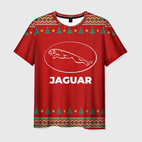 Мужская футболка 3D с принтом Jaguar new year в Петрозаводске, 100% полиэфир | прямой крой, круглый вырез горловины, длина до линии бедер | Тематика изображения на принте: 
