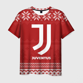 Мужская футболка 3D с принтом Новогодний Juventus в городе Новоалтайск, 100% полиэфир | прямой крой, круглый вырез горловины, длина до линии бедер | Тематика изображения на принте: 