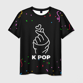 Мужская футболка 3D с принтом K Pop конфети в Кировске, 100% полиэфир | прямой крой, круглый вырез горловины, длина до линии бедер | Тематика изображения на принте: 