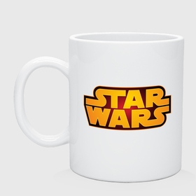 Кружка керамическая с принтом Star Wars   желтое название в городе Новоалтайск, керамика | объем — 330 мл, диаметр — 80 мм. Принт наносится на бока кружки, можно сделать два разных изображения | 