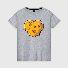 Женская футболка хлопок Сырное сердце: в Ухте, 100% хлопок | прямой крой, круглый вырез горловины, длина до линии бедер, слегка спущенное плечо |