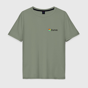 Мужская футболка хлопок Oversize с принтом Curve logo с надписью в городе Новоалтайск, 100% хлопок | свободный крой, круглый ворот, “спинка” длиннее передней части | 