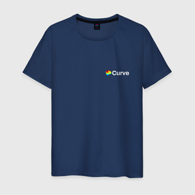 Мужская футболка хлопок с принтом Curve logo с надписью в городе Новоалтайск, 100% хлопок | прямой крой, круглый вырез горловины, длина до линии бедер, слегка спущенное плечо. | 
