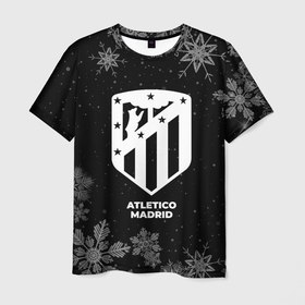 Мужская футболка 3D с принтом Снежный Atletico Madrid в городе Новоалтайск, 100% полиэфир | прямой крой, круглый вырез горловины, длина до линии бедер | Тематика изображения на принте: 
