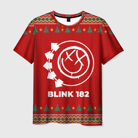 Мужская футболка 3D с принтом Blink 182 new year в Ухте, 100% полиэфир | прямой крой, круглый вырез горловины, длина до линии бедер | 