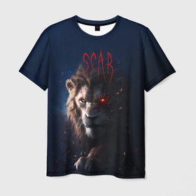 Мужская футболка 3D с принтом The Lion King   Scar в городе Новоалтайск, 100% полиэфир | прямой крой, круглый вырез горловины, длина до линии бедер | 