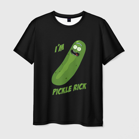 Мужская футболка 3D с принтом Im pickle Rick в Петрозаводске, 100% полиэфир | прямой крой, круглый вырез горловины, длина до линии бедер | Тематика изображения на принте: 