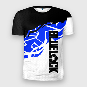 Мужская футболка 3D Slim с принтом Блюлок   абстракция синяя в Ухте, 100% полиэстер с улучшенными характеристиками | приталенный силуэт, круглая горловина, широкие плечи, сужается к линии бедра | 