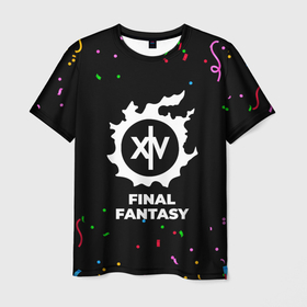 Мужская футболка 3D с принтом Final Fantasy конфети в Кировске, 100% полиэфир | прямой крой, круглый вырез горловины, длина до линии бедер | Тематика изображения на принте: 