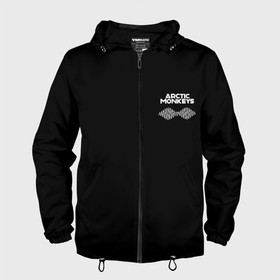 Мужская ветровка 3D с принтом Arctic Monkeys   classic black color , 100% полиэстер | подол и капюшон оформлены резинкой с фиксаторами, два кармана без застежек по бокам, один потайной карман на груди | 