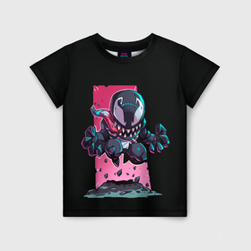 Детская футболка 3D с принтом Мини Веном в Ухте, 100% гипоаллергенный полиэфир | прямой крой, круглый вырез горловины, длина до линии бедер, чуть спущенное плечо, ткань немного тянется | Тематика изображения на принте: 