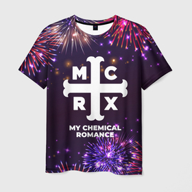 Мужская футболка 3D с принтом Праздничный My Chemical Romance в городе Новоалтайск, 100% полиэфир | прямой крой, круглый вырез горловины, длина до линии бедер | 