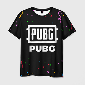Мужская футболка 3D с принтом PUBG конфети в городе Новоалтайск, 100% полиэфир | прямой крой, круглый вырез горловины, длина до линии бедер | Тематика изображения на принте: 