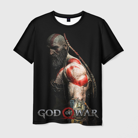 Мужская футболка 3D с принтом God of war   Кратос в городе Новоалтайск, 100% полиэфир | прямой крой, круглый вырез горловины, длина до линии бедер | 