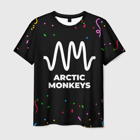Мужская футболка 3D с принтом Arctic Monkeys конфети в городе Новоалтайск, 100% полиэфир | прямой крой, круглый вырез горловины, длина до линии бедер | Тематика изображения на принте: 