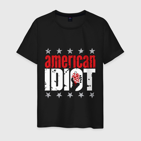 Мужская футболка хлопок с принтом Green Day   american idiot в городе Новоалтайск, 100% хлопок | прямой крой, круглый вырез горловины, длина до линии бедер, слегка спущенное плечо. | 
