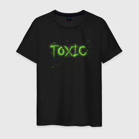 Мужская футболка хлопок с принтом Toxic ярко зелёный в городе Новоалтайск, 100% хлопок | прямой крой, круглый вырез горловины, длина до линии бедер, слегка спущенное плечо. | 