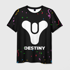 Мужская футболка 3D с принтом Destiny конфети в городе Новоалтайск, 100% полиэфир | прямой крой, круглый вырез горловины, длина до линии бедер | Тематика изображения на принте: 