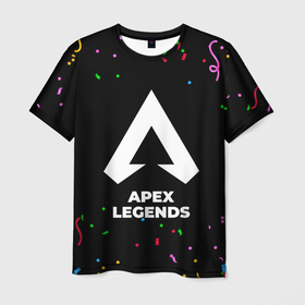 Мужская футболка 3D с принтом Apex Legends конфети в городе Новоалтайск, 100% полиэфир | прямой крой, круглый вырез горловины, длина до линии бедер | Тематика изображения на принте: 