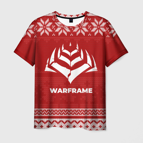 Мужская футболка 3D с принтом Новогодний Warframe в городе Новоалтайск, 100% полиэфир | прямой крой, круглый вырез горловины, длина до линии бедер | 