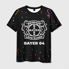 Мужская футболка 3D с принтом Bayer 04 конфети в городе Новоалтайск, 100% полиэфир | прямой крой, круглый вырез горловины, длина до линии бедер | Тематика изображения на принте: 