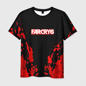 Мужская футболка 3D с принтом Farcry6 краски красные в городе Новоалтайск, 100% полиэфир | прямой крой, круглый вырез горловины, длина до линии бедер | Тематика изображения на принте: 