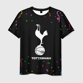 Мужская футболка 3D с принтом Tottenham конфети в городе Новоалтайск, 100% полиэфир | прямой крой, круглый вырез горловины, длина до линии бедер | Тематика изображения на принте: 