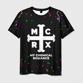 Мужская футболка 3D с принтом My Chemical Romance конфети в городе Новоалтайск, 100% полиэфир | прямой крой, круглый вырез горловины, длина до линии бедер | Тематика изображения на принте: 