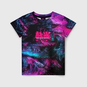 Детская футболка 3D с принтом Tekken neon colors в городе Новоалтайск, 100% гипоаллергенный полиэфир | прямой крой, круглый вырез горловины, длина до линии бедер, чуть спущенное плечо, ткань немного тянется | Тематика изображения на принте: 