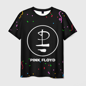 Мужская футболка 3D с принтом Pink Floyd конфети в Кировске, 100% полиэфир | прямой крой, круглый вырез горловины, длина до линии бедер | Тематика изображения на принте: 