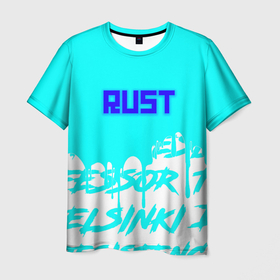 Мужская футболка 3D с принтом Rust надписи краски в городе Новоалтайск, 100% полиэфир | прямой крой, круглый вырез горловины, длина до линии бедер | 