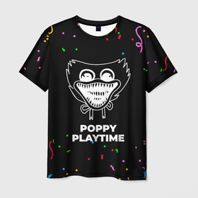 Мужская футболка 3D с принтом Poppy Playtime конфети в городе Новоалтайск, 100% полиэфир | прямой крой, круглый вырез горловины, длина до линии бедер | Тематика изображения на принте: 