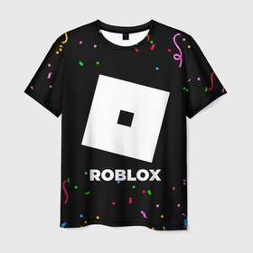 Мужская футболка 3D с принтом Roblox конфети в городе Новоалтайск, 100% полиэфир | прямой крой, круглый вырез горловины, длина до линии бедер | Тематика изображения на принте: 