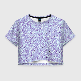 Женская футболка Crop-top 3D с принтом Холодный сиреневый текстурированный в городе Новоалтайск, 100% полиэстер | круглая горловина, длина футболки до линии талии, рукава с отворотами | 