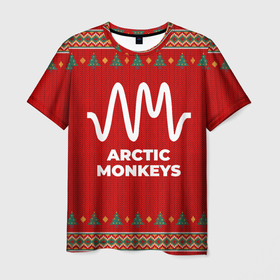 Мужская футболка 3D с принтом Arctic Monkeys new year , 100% полиэфир | прямой крой, круглый вырез горловины, длина до линии бедер | 