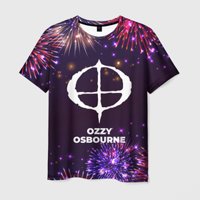 Мужская футболка 3D с принтом Праздничный Ozzy Osbourne в Ухте, 100% полиэфир | прямой крой, круглый вырез горловины, длина до линии бедер | 