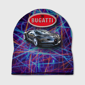 Шапка 3D с принтом Bugatti Italy   мечта автомобилиста в Ухте, 100% полиэстер | универсальный размер, печать по всей поверхности изделия | 