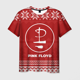 Мужская футболка 3D с принтом Новогодний Pink Floyd в городе Новоалтайск, 100% полиэфир | прямой крой, круглый вырез горловины, длина до линии бедер | 