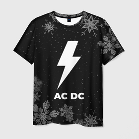Мужская футболка 3D с принтом Снежный AC DC в Архангельске, 100% полиэфир | прямой крой, круглый вырез горловины, длина до линии бедер | Тематика изображения на принте: 