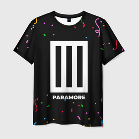 Мужская футболка 3D с принтом Paramore конфети в Кировске, 100% полиэфир | прямой крой, круглый вырез горловины, длина до линии бедер | Тематика изображения на принте: 