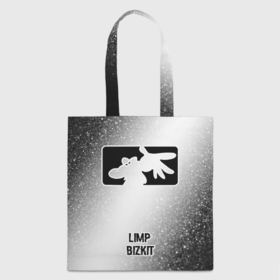 Шоппер 3D с принтом Limp Bizkit glitch на светлом фоне по центру в городе Новоалтайск, 100% полиэстер | Плотность: 200 г/м2; Размер: 34×35 см; Высота лямок: 30 см | 