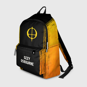 Рюкзак 3D с принтом Ozzy Osbourne   gold gradient по центру в Ухте, 100% полиэстер | лямки с регулируемой длиной, сверху петелька, чтобы рюкзак можно было повесить на вешалку. Основное отделение закрывается на молнию, как и внешний карман. Внутри два дополнительных кармана, один из которых закрывается на молнию. По бокам два дополнительных кармашка | 
