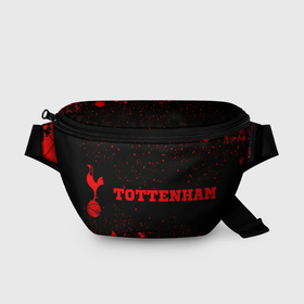 Поясная сумка 3D с принтом Tottenham   red gradient по горизонтали в Петрозаводске, 100% полиэстер | плотная ткань, ремень с регулируемой длиной, внутри несколько карманов для мелочей, основное отделение и карман с обратной стороны сумки застегиваются на молнию | Тематика изображения на принте: 